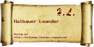 Halbauer Leander névjegykártya